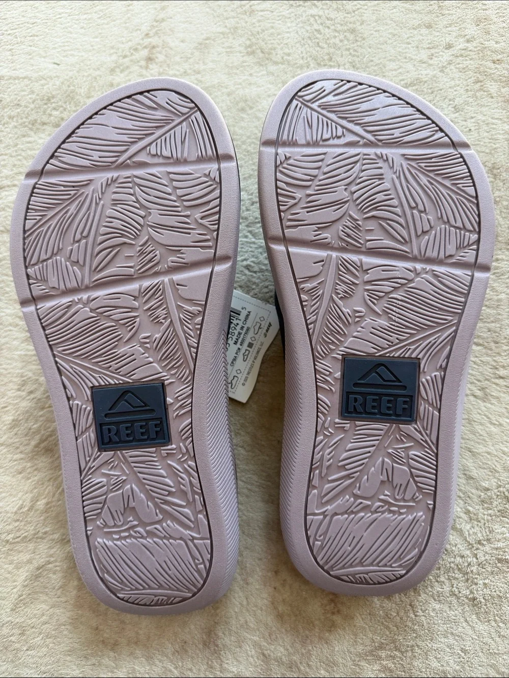 Reef Kids Santa Ana Navy and Pink Flip Flops - Cushioned Youth Sandals